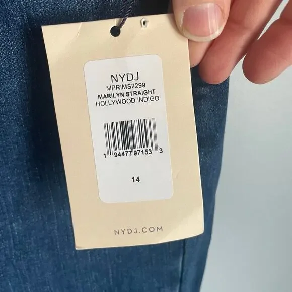 Not Your Daughter's Jeans Marilyn Straight Lift Tuck Tech Medium Wash size 14 - Picture 7 of 9